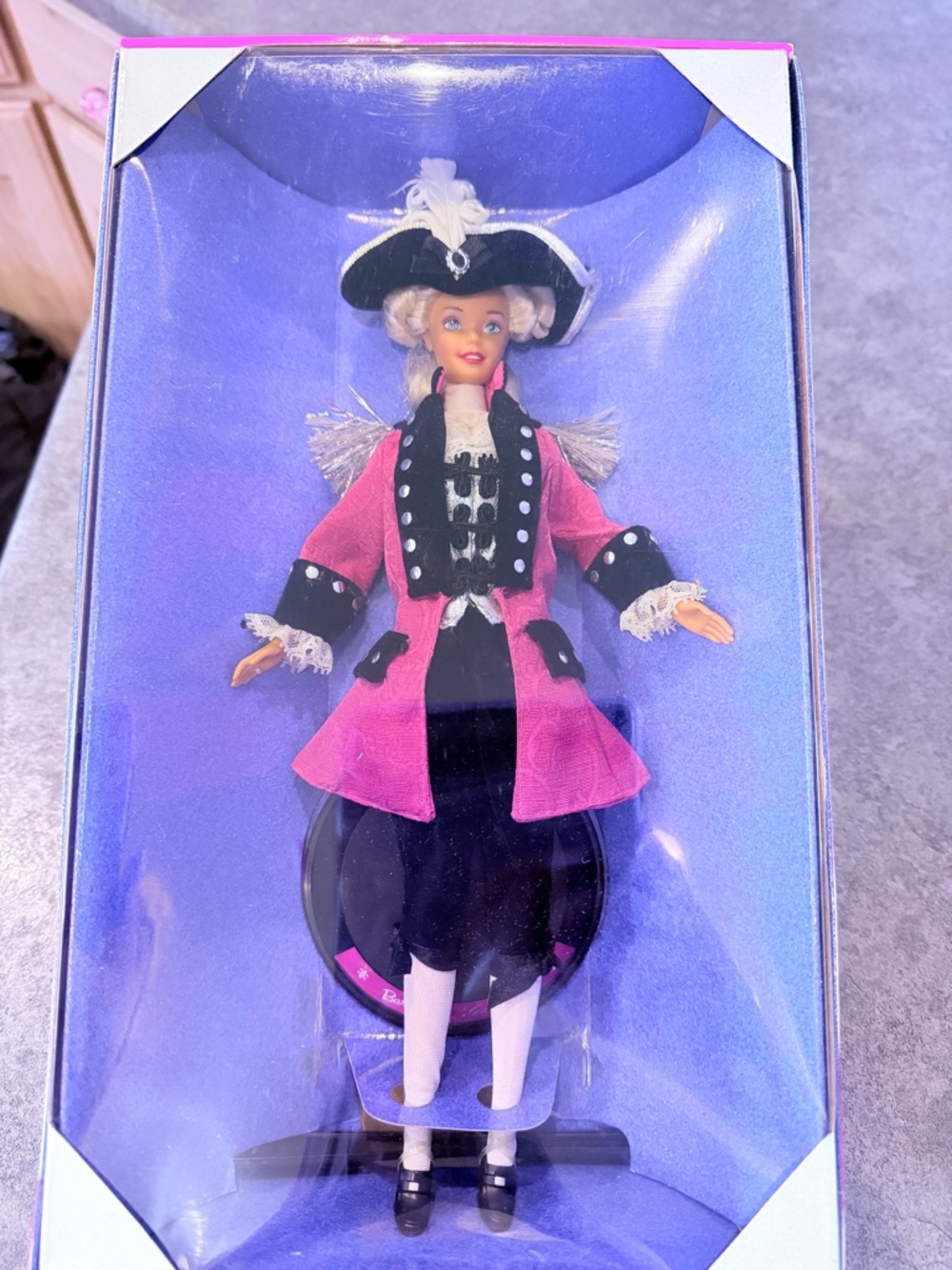 Barbie Pink and Black Pirate Captain Doll with White Accents